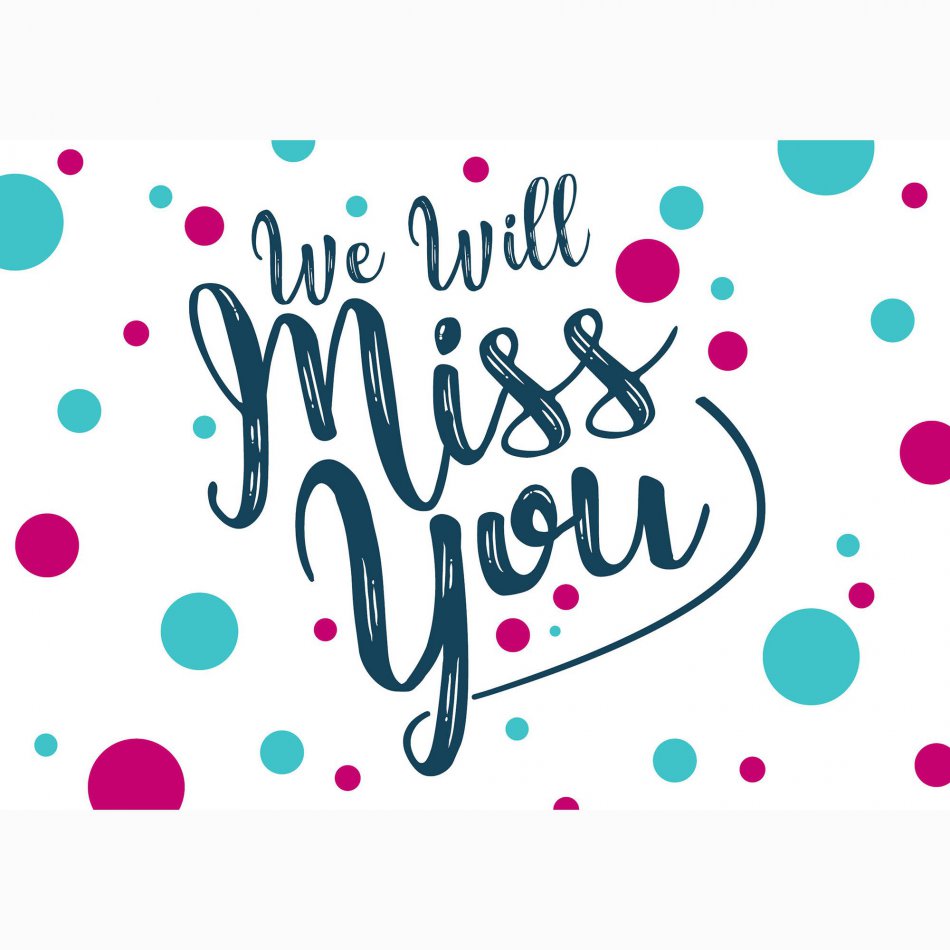 Collega We will miss you - purple & blue dots