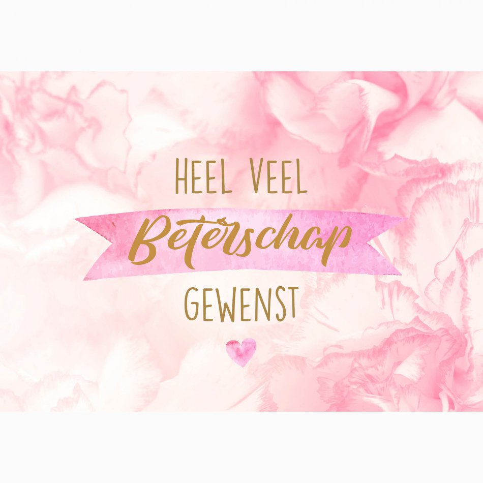 Beterschap Heel veel beterschap gewenst - pink