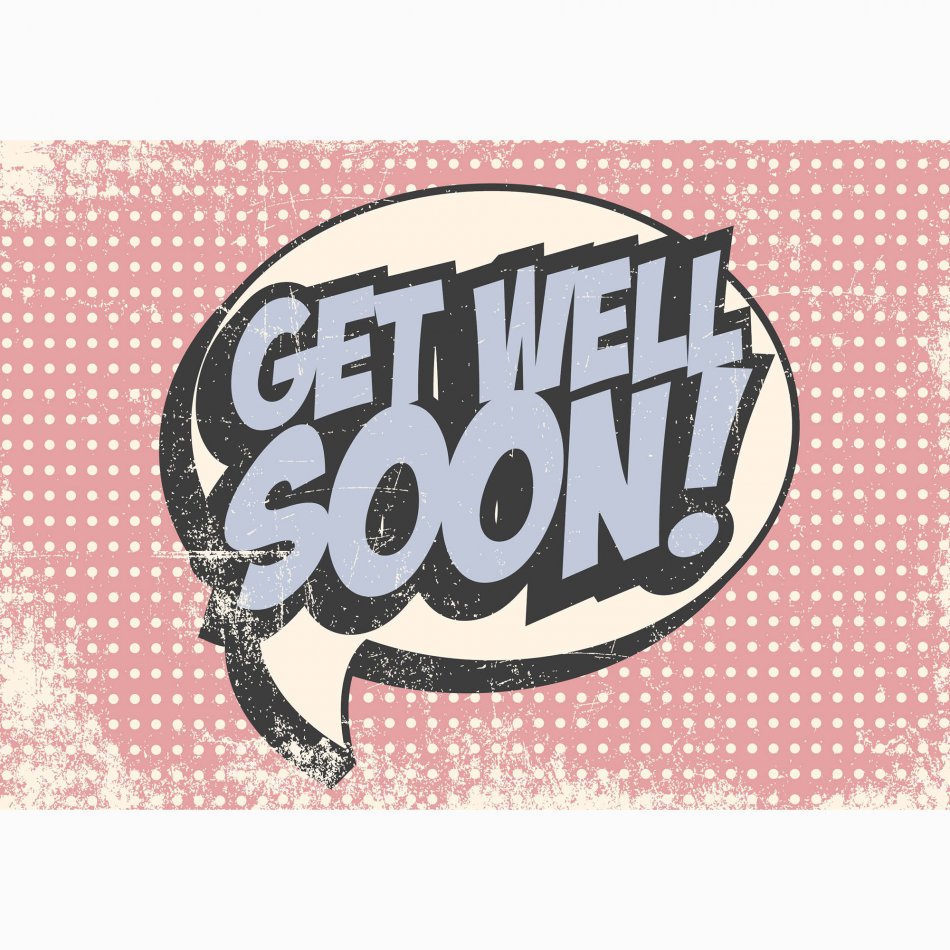 Beterschap Get well soon - retro