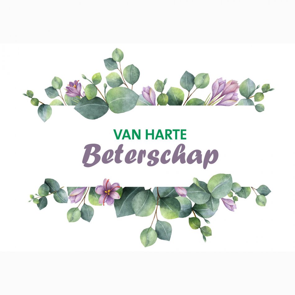 Beterschap Van Harte beterschap - groene bloemen