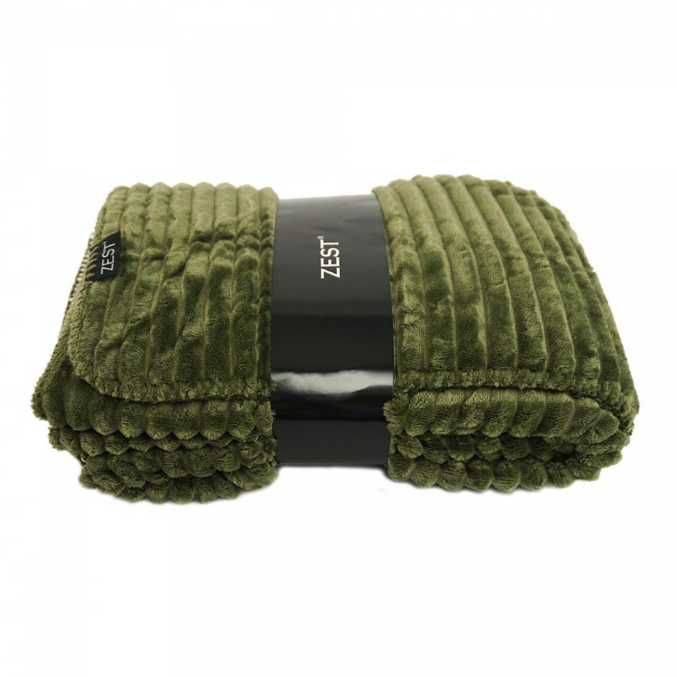 Plaid met vacht Rib Olijfgroen - Zest